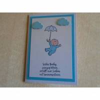 Glückwunschkarte zur Geburt Taufe Junge Babykarte Geburtskarte Bild 1