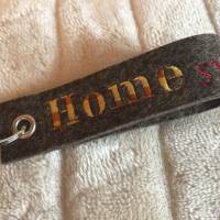 Schlüsselanhänger Wollfilz bestickt HOME SWEET HOME  Anhänger Farbwahl Bild 2