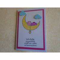 Glückwunschkarte zur Geburt Taufe Mädchen Babykarte Geburtskarte Bild 1