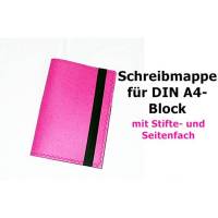 e A4 aus Filz pink-anthrazit mit Block, Schreibblockmappe, Schutzhülle, Filzmappe, Filzumschlag, Büromappe Bild 1