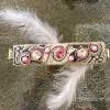 Armband handgestickt in den Farben silber, rosa, weiß - Kristalle und Glasperlen - Hochzeits-Schmuck  Bild 4