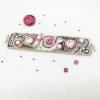 Armband handgestickt in den Farben silber, rosa, weiß - Kristalle und Glasperlen - Hochzeits-Schmuck  Bild 9