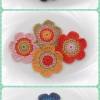 Häkelblumen 4-farbig, gehäkelte Blumen Blüten- Anfertigung in Wunschfarben Bild 8