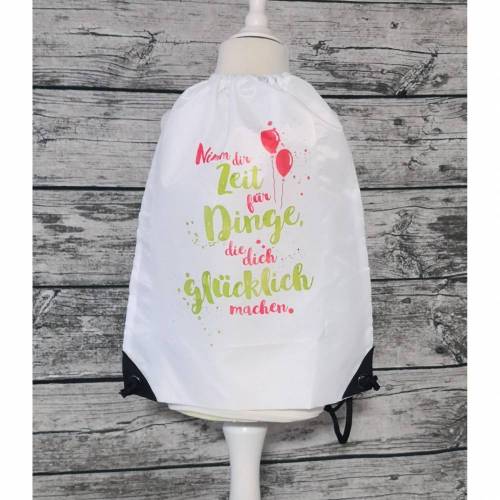 Turnbeutel mit Text, Zugbeutel, Rucksack 
