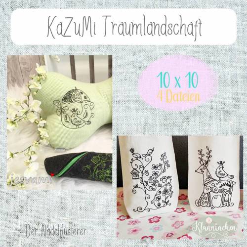 Digitale Stickserie  "KaZuMi Traumlandschaft" für den 10x10 cm (4x4") Stickrahmen