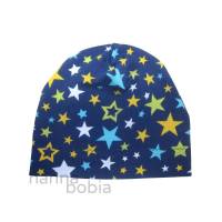 Babymütze, Kopfumfang 35-36 cm, Sterne auf dunkelblau Bild 1