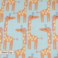 20cm Flanell „Playful Cuties" Giraffen hellblau 16,90EUR/m 3 Wishes Fabric Bild 1