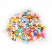 100g Perlen Mix pastellfarben 5 -20 mm Acryl Bild 1