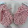 Babymütze, Babyhandschuhe als Babyset aus Wolle (Merino), rosa Bild 5