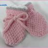 Babymütze, Babyhandschuhe als Babyset aus Wolle (Merino), rosa Bild 6