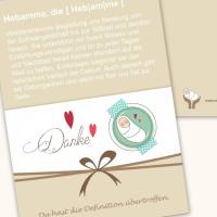 Hebamme – Dankekarte mit Button + Umschlag Bild 1