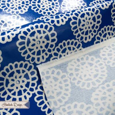 Wachstuch „Blumen“ dunkelblau/creme kokka