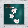 Kirschblüte in Rosa, Botanik Druck und Fotografie mit grünem Hintergrund, Geschenk zum Frühling, 13 x 13 cm, 20 x 20 cm Bild 2
