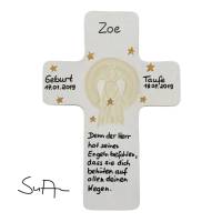 Taufkreuz Holzkreuz Kinderkreuz Engel  zur Taufe/Geburt/Kommunion Bild 1