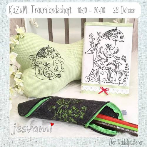Digitale Stickserie  "KaZuMi Traumlandschaft" für den 10x10 - 20x30 cm (4x4 - 8x12") Stickrahmen
