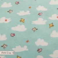 Flanell „Playful Cuties" Vögel/Wolken hellblau 16,00EUR/m 3 Wishes Fabric Bild 2