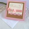 Glückwunschkarte  zur Hochzeit, quadratische Klappkarte in rosa/hellbraun und creme Bild 4