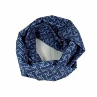 Damen Loop Schlauchschal Muster blau handmade Schal Bild 2