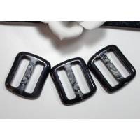 3 Schnallen 25mm, Gürtelschnallen, Vintage, schwarz, grau, alte Gürtelschnallen, Kunststoffschnalle, Gürtelschließen Bild 1