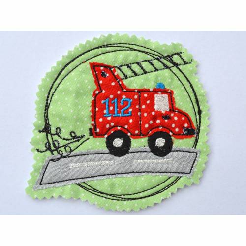 Stickdatei Feuerwehr doodle 2er SET 13x13cm