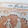 Hochzeits-Karte elegant mit Innen-Deko Geldschein-Fach weiß und rosa Bild 4