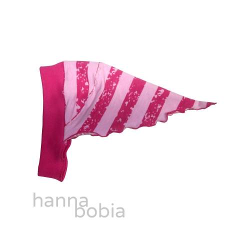Kopftuch für Kinder, Kopfumfang 45-50 cm, Streifen rosa-pink