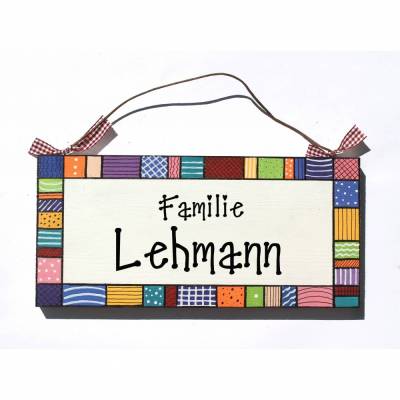 Personalisiertes Holztürschild für Familien – Handgemachtes Namensschild als individuelles Geschenk, wetterfest & dekorativ