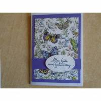 Glückwunschkarte Geburtstag  Grußkarte Karte Schmetterlinge Schmetterling Geburtstagskarte Frau Glückwunsch Bild 1