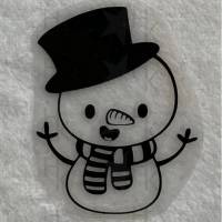 Bügelbild - süßer Schneemann mit Schal und Hut (Weihnachten) - viele mögliche Farben Bild 1