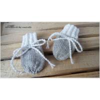 Babyhandschuhe für Neugeborene aus Wolle (Merino), grau Bild 1