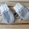 Babyhandschuhe für Neugeborene aus Wolle (Merino), grau Bild 2