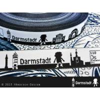 5m Darmstadt Skyline Webband schwarz/weiß Bild 1