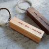 Schlüsselanhänger Holz "you&me" Geschenk mit Wunschdatum, Jahrestag, Hochzeitstag Bild 2