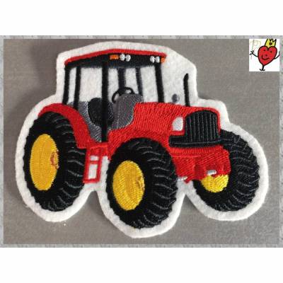 Nr.96) AUFNÄHER: TRAKTOR ROT