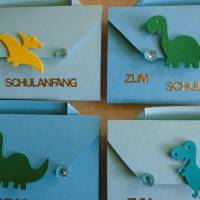 4St.Einladung zur Einschulung  Dino Dinosaurier Schulanfang Einladungskarten Jungen Bild 2