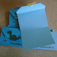 4St.Einladung zur Einschulung  Dino Dinosaurier Schulanfang Einladungskarten Jungen Bild 4