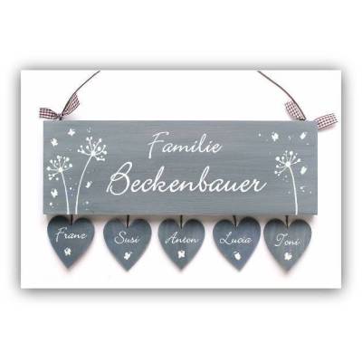 exklusives Hauseingangsschild für Familien, dekoratives Haustürschild mit Name personalisiert, einzigartiges Holzschild