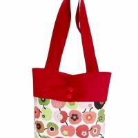 Tasche - Baumwolle Äpfelchen, Tragetasche, Schultertasche, Handtasche, Shopper, Umhängetasche Bild 1