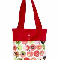 Tasche - Baumwolle Äpfelchen, Tragetasche, Schultertasche, Handtasche, Shopper, Umhängetasche Bild 4