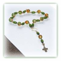 ausgefallener Rosenkranz 10er Perlen mit Charm Kreuz Bild 1