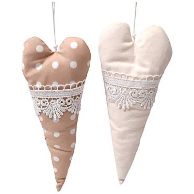 Deko Herzen XL im 2er Set, Stoffherzen