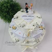 Hochzeitstorte Torte 3stö. CREME-WEISS Geldgeschenk Bild 1