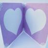 Hochzeitskarte Romantik mit lila Herz und rosa Rosen Bild 4