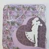 Hochzeitskarte Romantik mit lila Herz und rosa Rosen Bild 5
