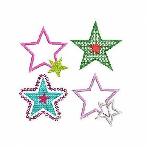 Stickdatei Sterne 9erlei für den 10x10cm Rahmen