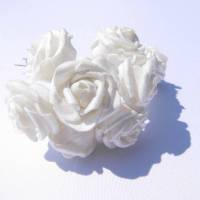 Schaumrose weiß perlmuttfarben Floristikmaterial Dekorose Hochzeit Bild 1