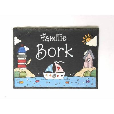 außergewöhnliches Hochzeitsgeschenk für das Brautpaar, Türschild aus Schiefer mit Name personalisiert, Geschenk Hochzeit