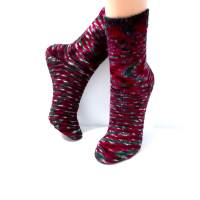 Handgestrickte Socken Gr. 38-40, Wollsocken aus handgefärbter Sockenwolle Bild 2