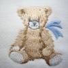 Kinder- Baby- Dinkelkissen Teddy- bestickt Bild 2