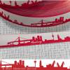 5m Hamburg Skyline Webband rot/weiß Bild 4